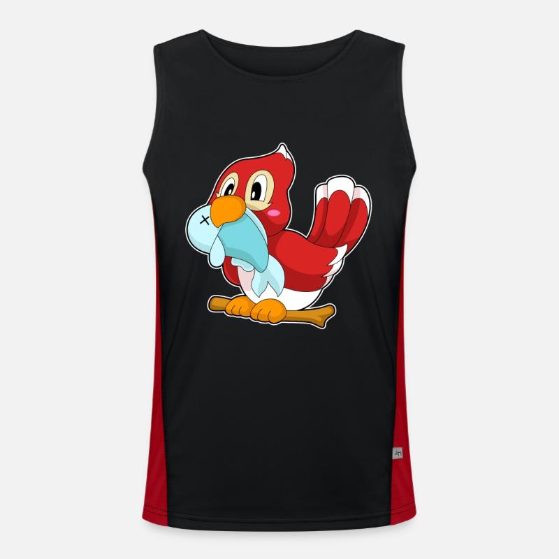 Parrot fish - Men's Functional Contrast Tank Top  - black/red