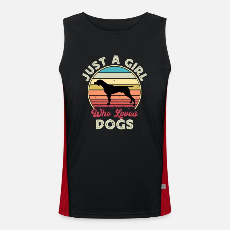 Allemand Pointer Chien Silhouette Rétro Débardeur respirant contrasté Homme 