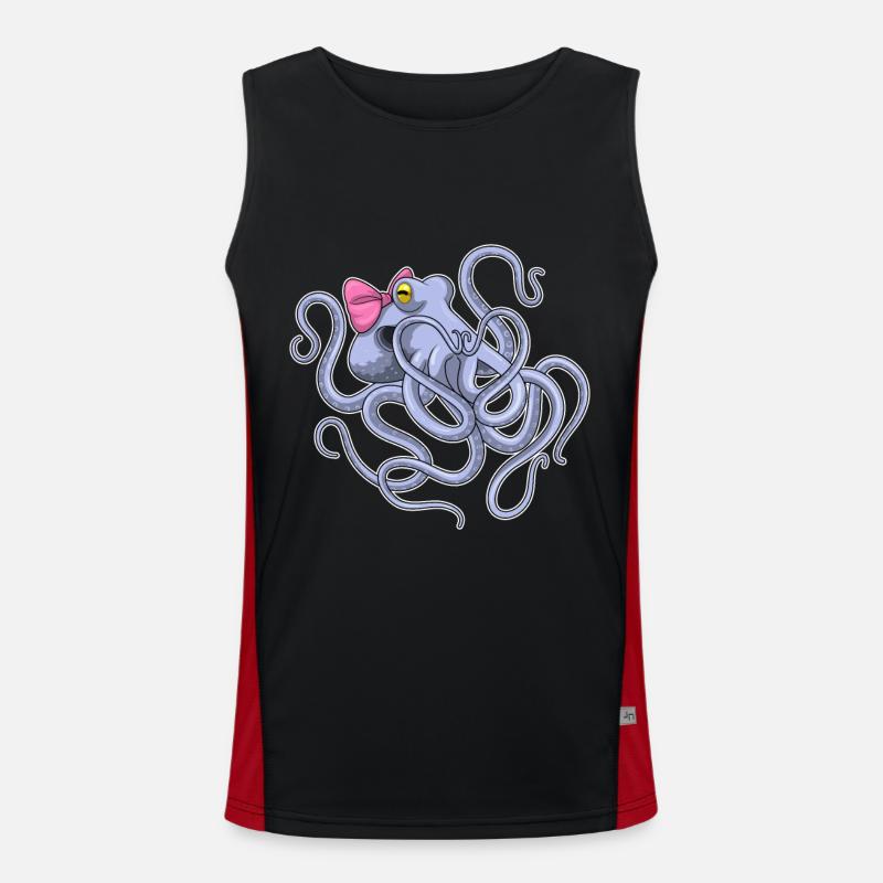 Octopus Loop - Men's Functional Contrast Tank Top  - black/red