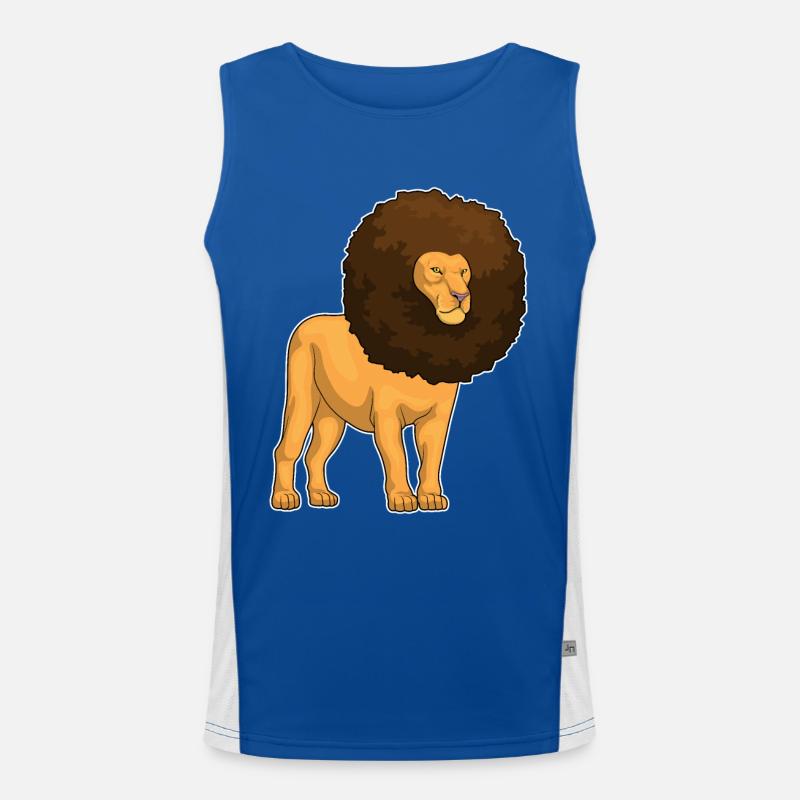 Löwe Afro Haare Funktionelles Kontrast-Tank Top für Männer 