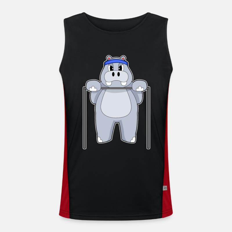 Hippo Bodybuilding Pull-ups - Men's Functional Contrast Tank Top  - black/red
