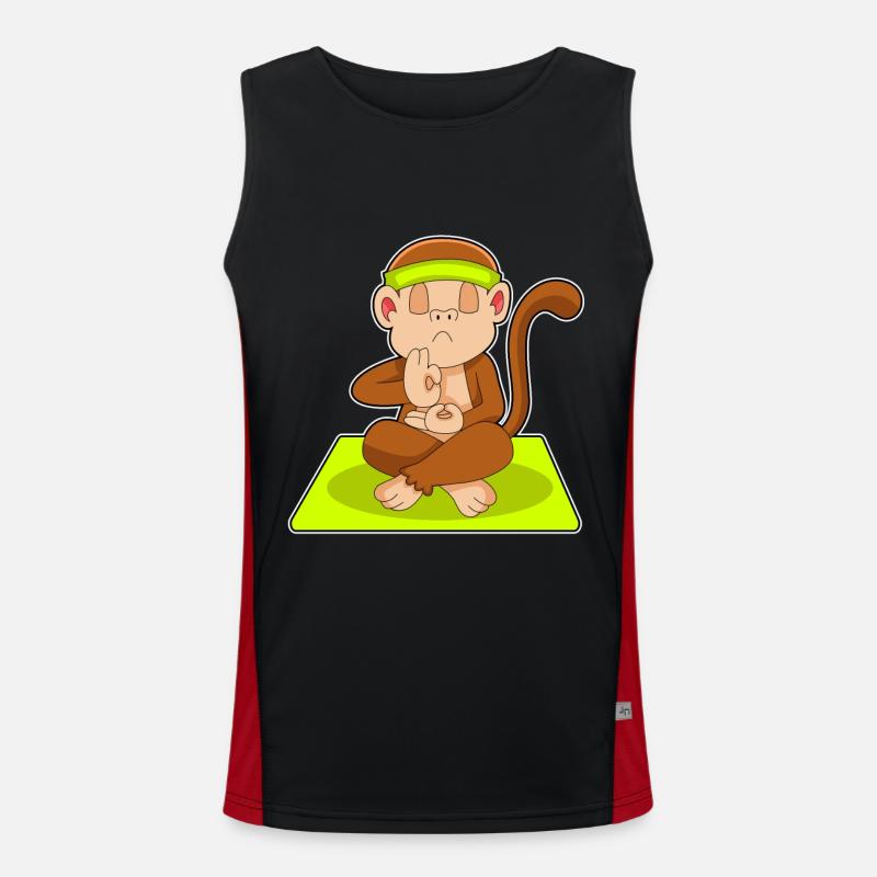 Monkey Yoga Gymnastics - Men's Functional Contrast Tank Top - black/red