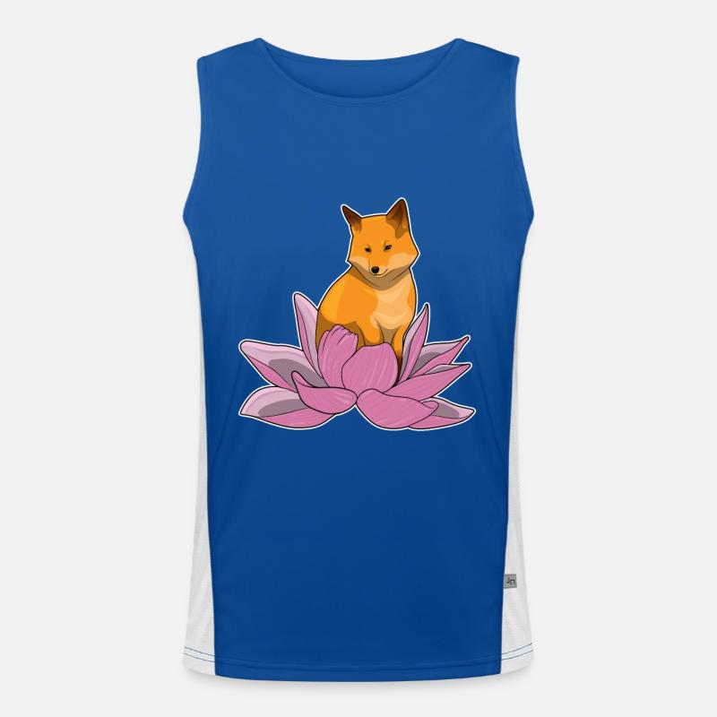 Fuchs Lotusblume Blumen Funktionelles Kontrast-Tank Top für Männer 