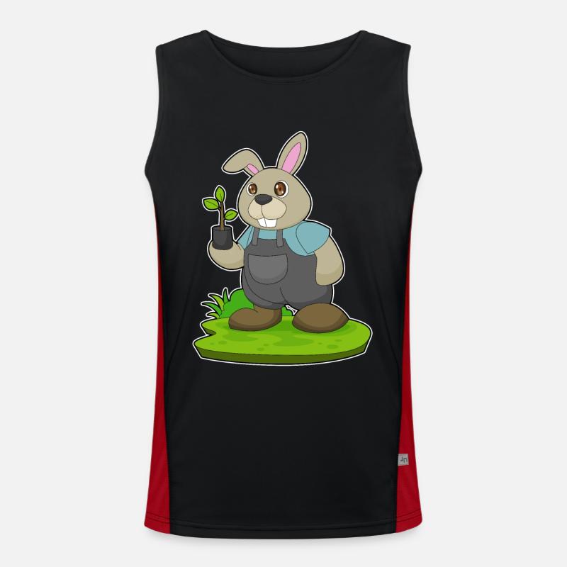 Rabbit Farmer Seedling - Men's Functional Contrast Tank Top - black/red