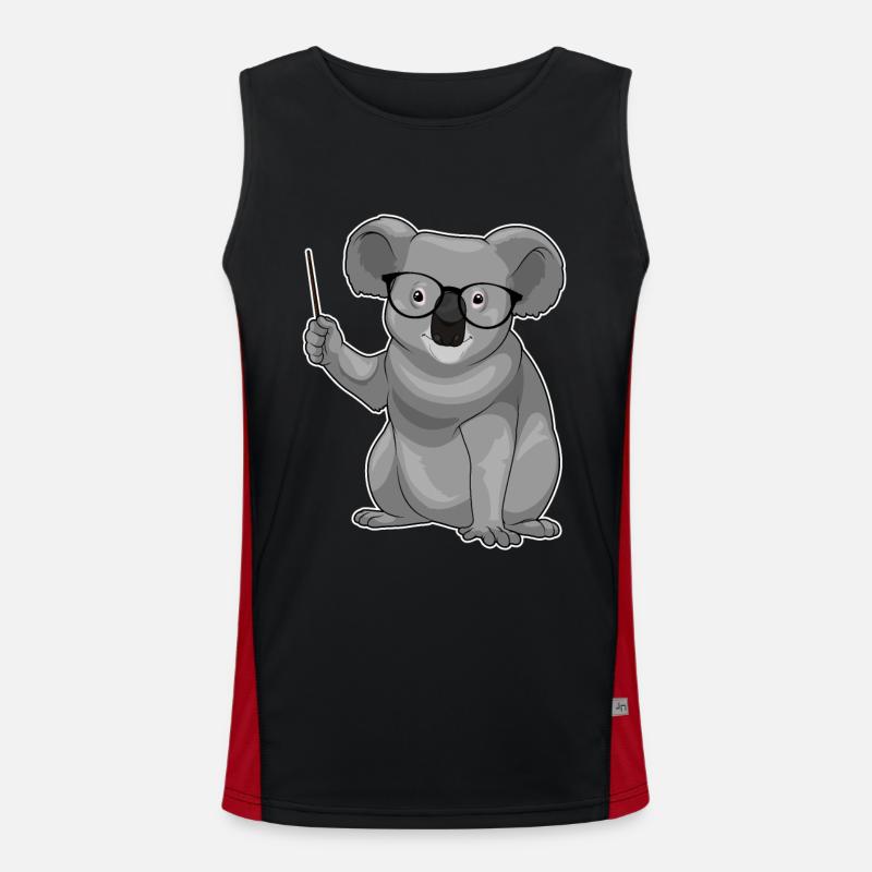 Koala Teacher Pointer - Men's Functional Contrast Tank Top  - black/red