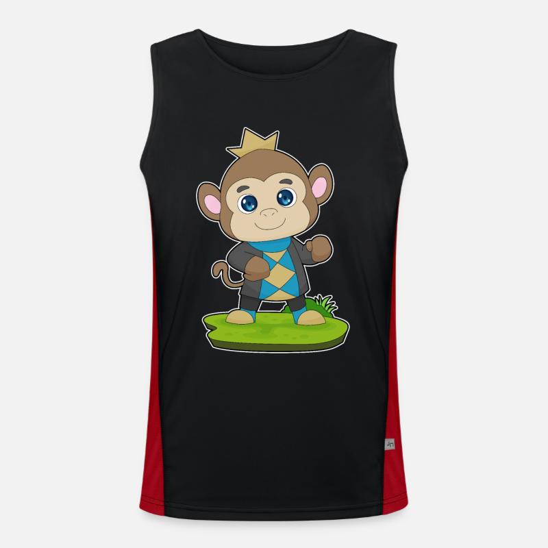 Monkey Prince Crown - Men's Functional Contrast Tank Top  - black/red