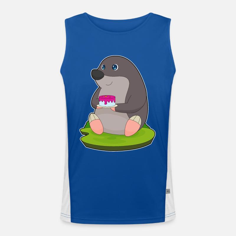 Maulwurf Kuchen Funktionelles Kontrast-Tank Top für Männer 