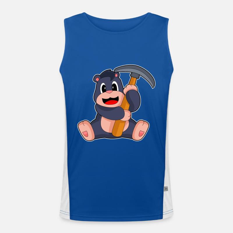 Mole Miner Pickaxe Men's Functional Contrast Tank Top 