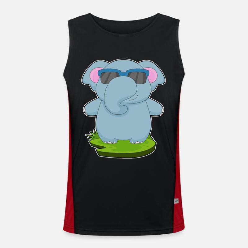 Elephant Sunglasses - Men's Functional Contrast Tank Top - black/red