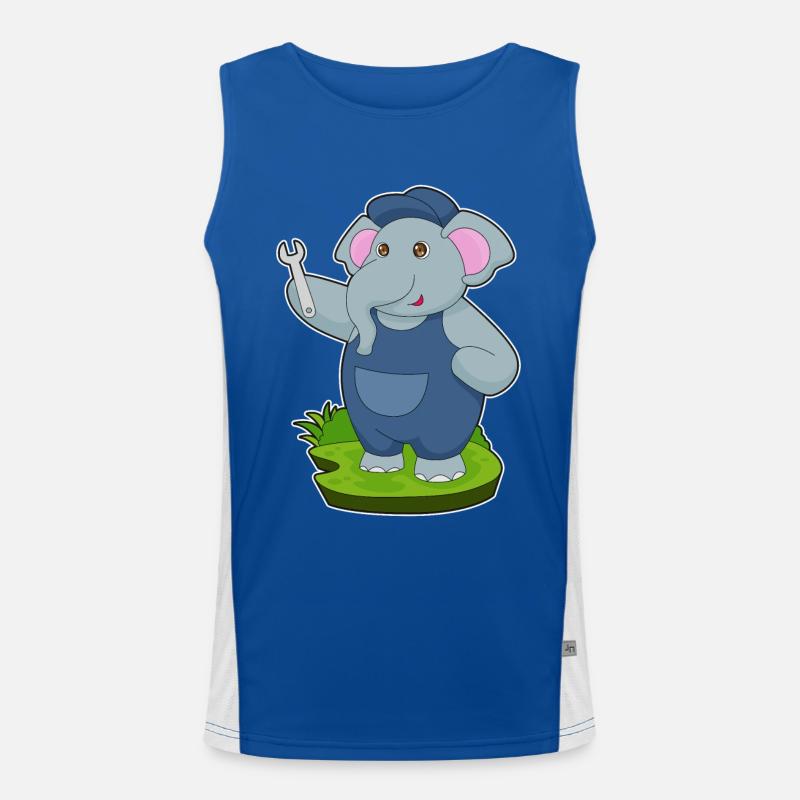 Elephant Mechanic Wrench Men's Functional Contrast Tank Top 