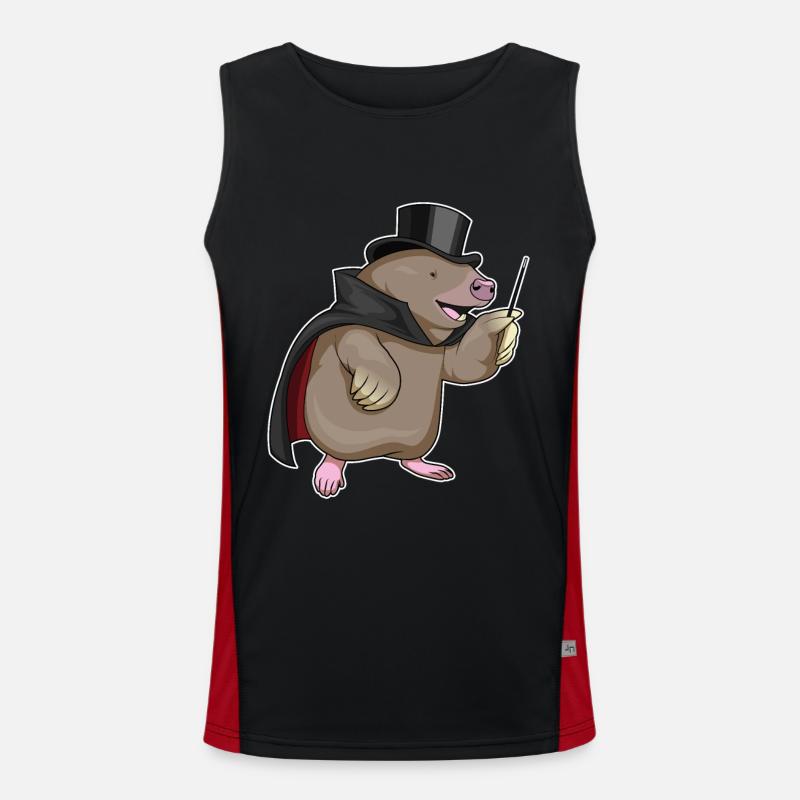 Mole Wizard Wand - Men's Functional Contrast Tank Top  - black/red