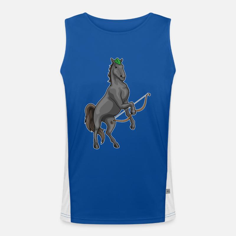 Pferd Bogenschütze Bogen Funktionelles Kontrast-Tank Top für Männer 