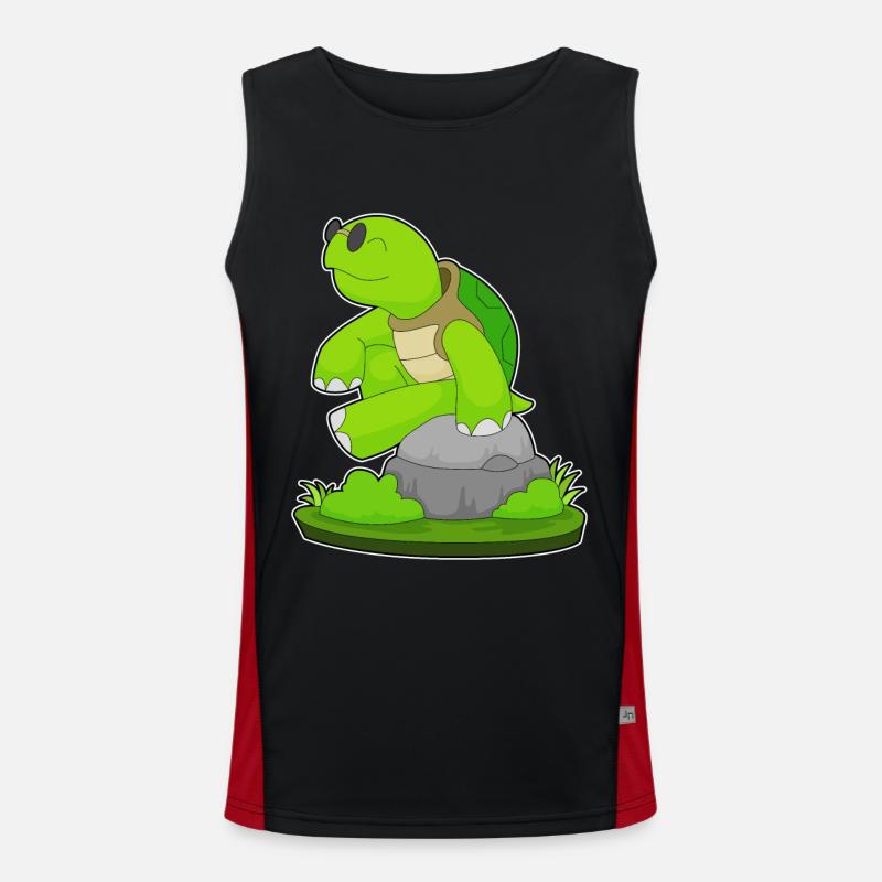 Turtle Sunglasses - Men's Functional Contrast Tank Top  - black/red