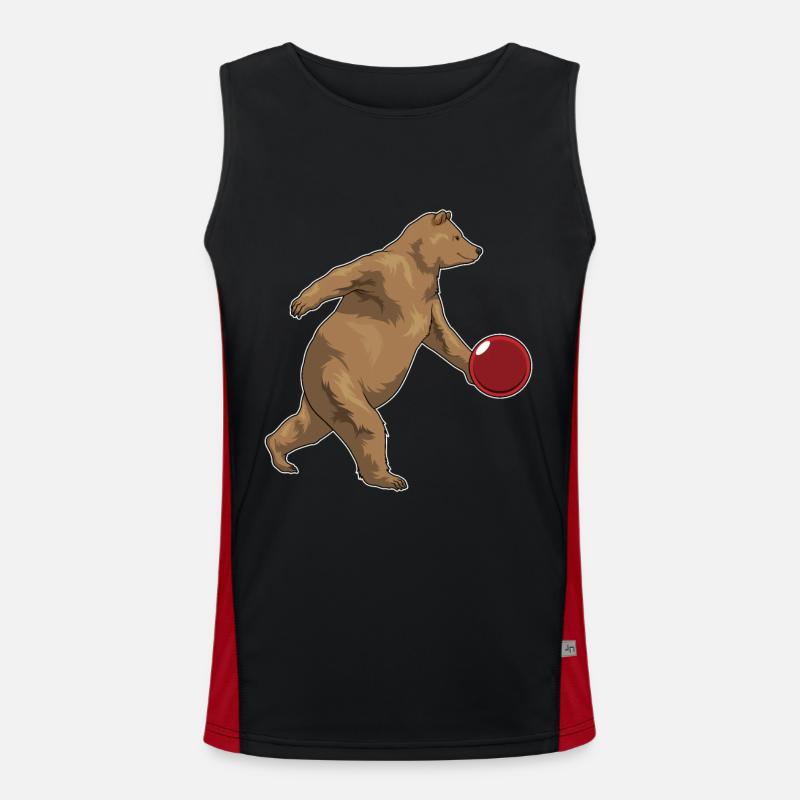 Bear Bowling Bowling Ball - Men's Functional Contrast Tank Top - black/red