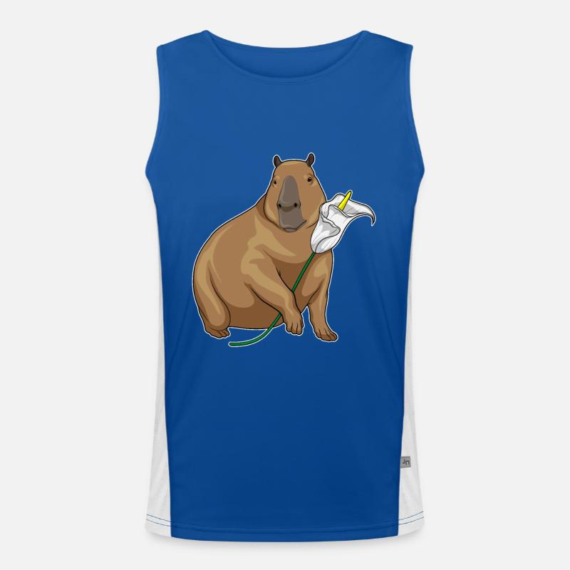 Capybara, Calendula, Fleurs Débardeur respirant contrasté Homme 