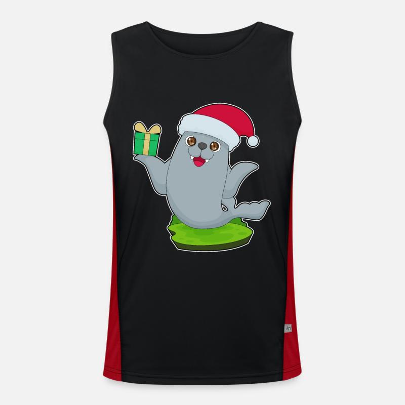 Seal Christmas Package - Men's Functional Contrast Tank Top  - black/red