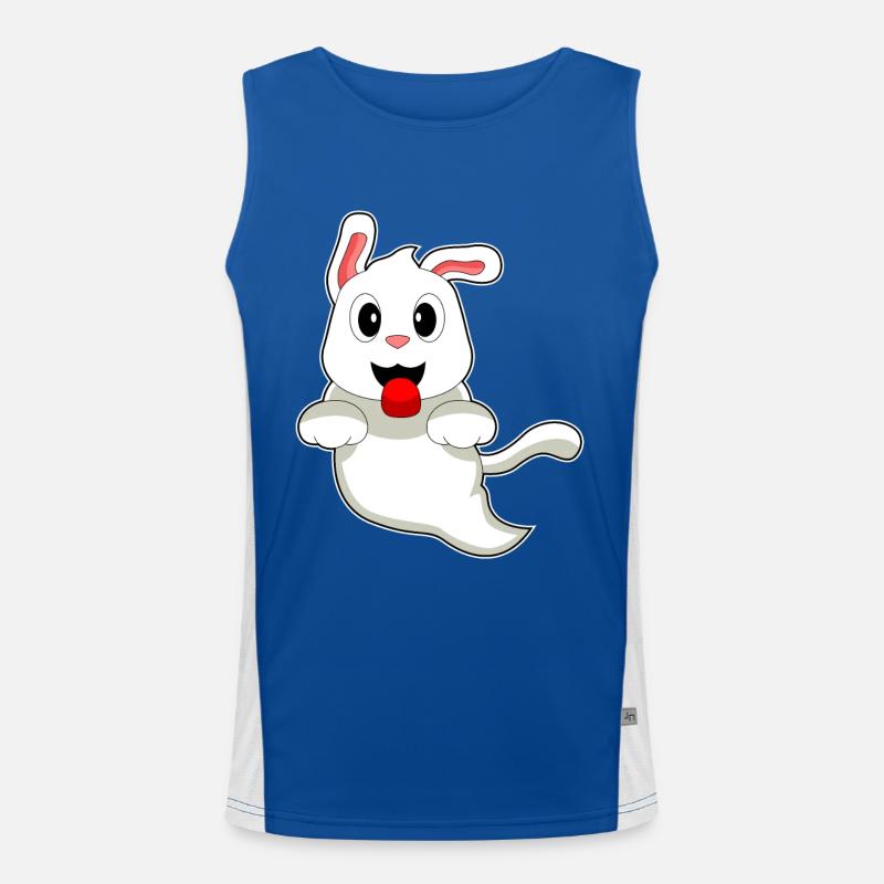 Dog Ghost Halloween Men's Functional Contrast Tank Top 