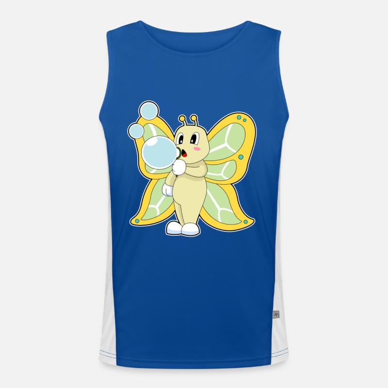 Butterfly Soap Bubbles Men's Functional Contrast Tank Top 