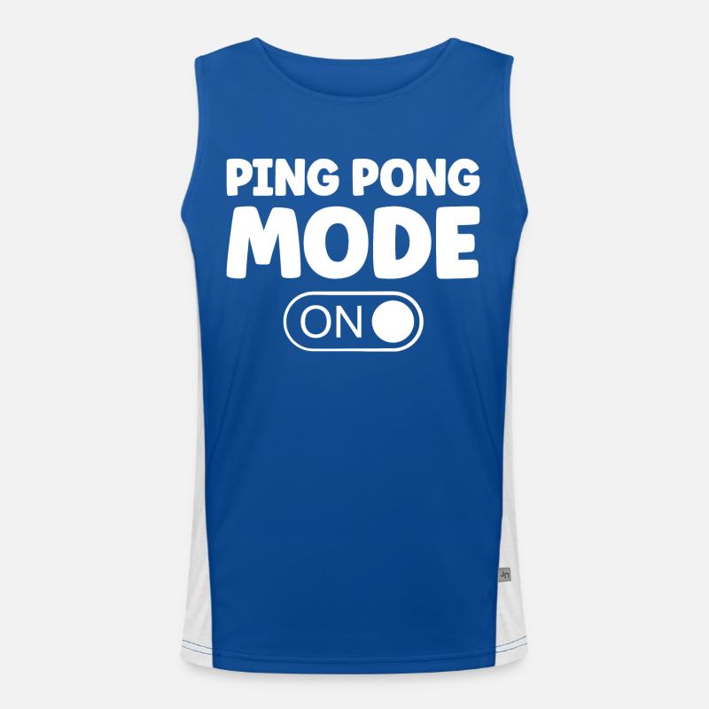 Table Tennis Ping Pong Mode On Saying for Table Men's Functional Contrast Tank Top 