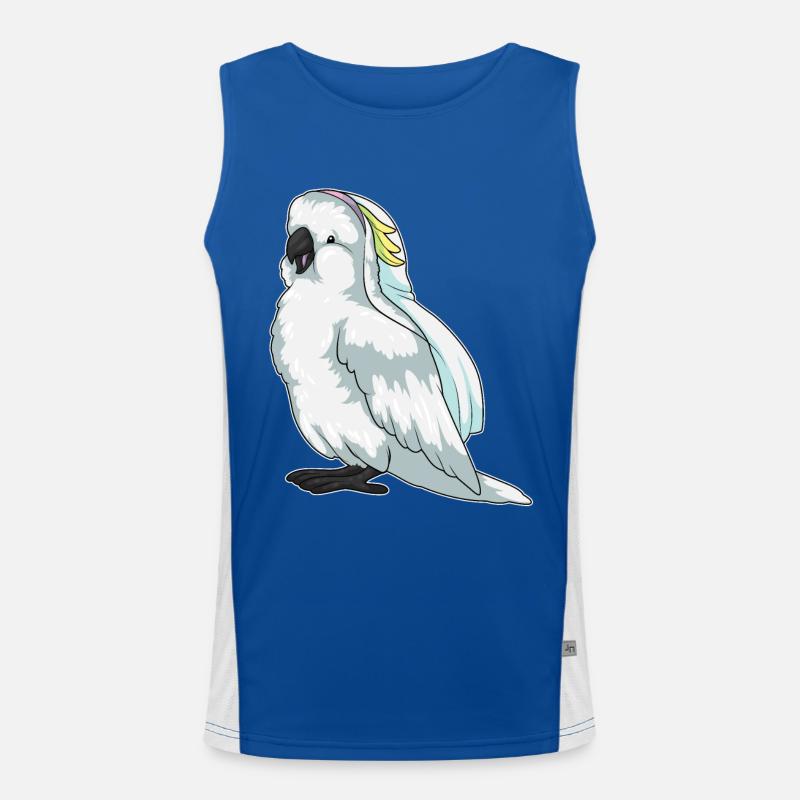 Papagei Braut Schleier Hochzeit Funktionelles Kontrast-Tank Top für Männer 
