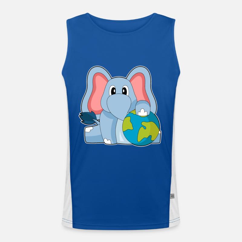 Elefant Erde Funktionelles Kontrast-Tank Top für Männer 