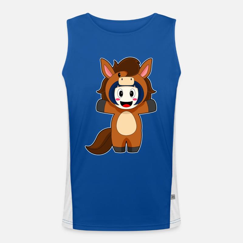 Pferd Mädchen Kostüm Funktionelles Kontrast-Tank Top für Männer 