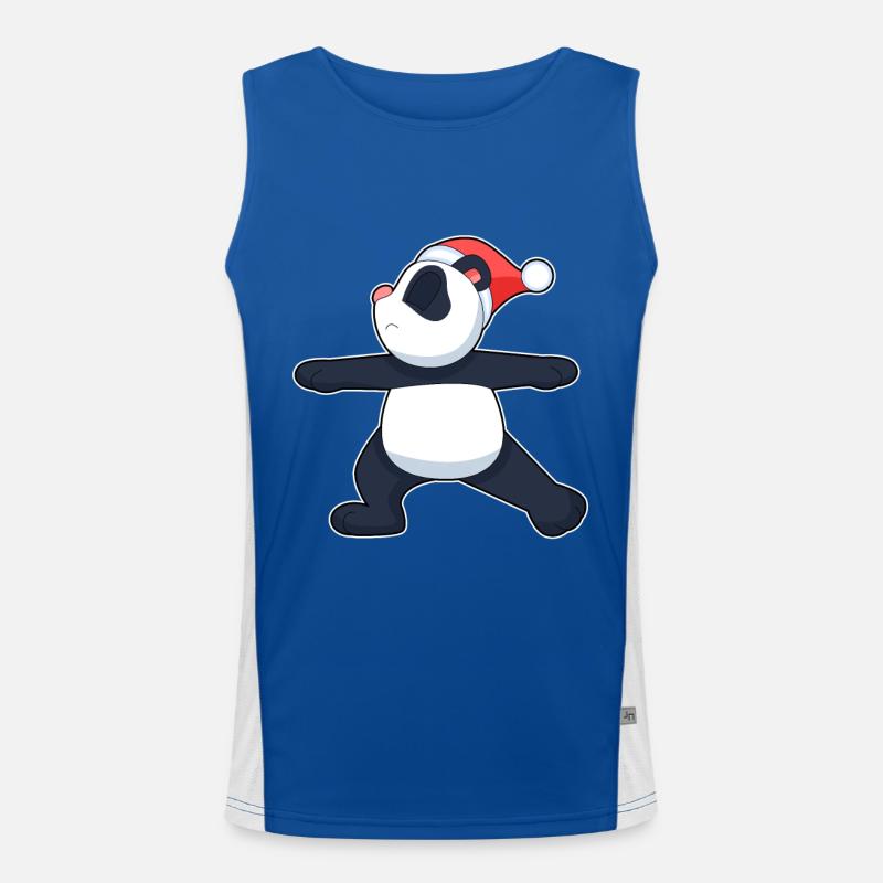 Yoga de Noël Panda Débardeur respirant contrasté Homme 