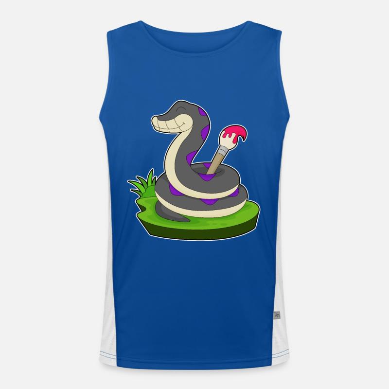 Snake Painter Brush Paint Men's Functional Contrast Tank Top 