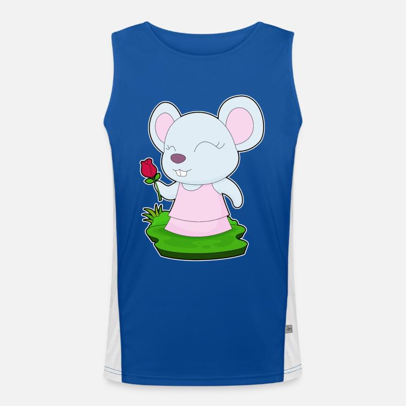 Fleurs de rose souris Débardeur respirant contrasté Homme 