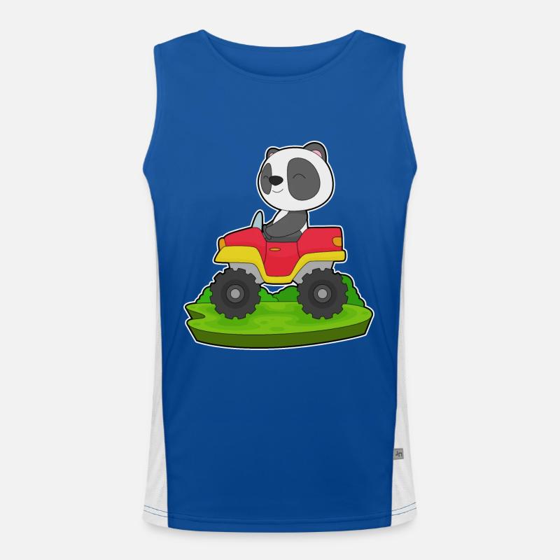 Panda Auto Funktionelles Kontrast-Tank Top für Männer 