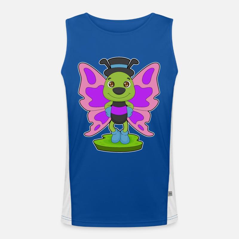 Butterfly Hat Men's Functional Contrast Tank Top 