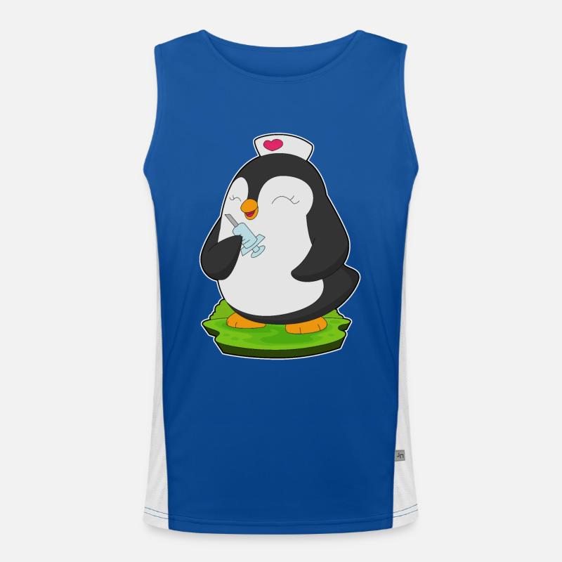 Seringue d’infirmière pingouin Débardeur respirant contrasté Homme 