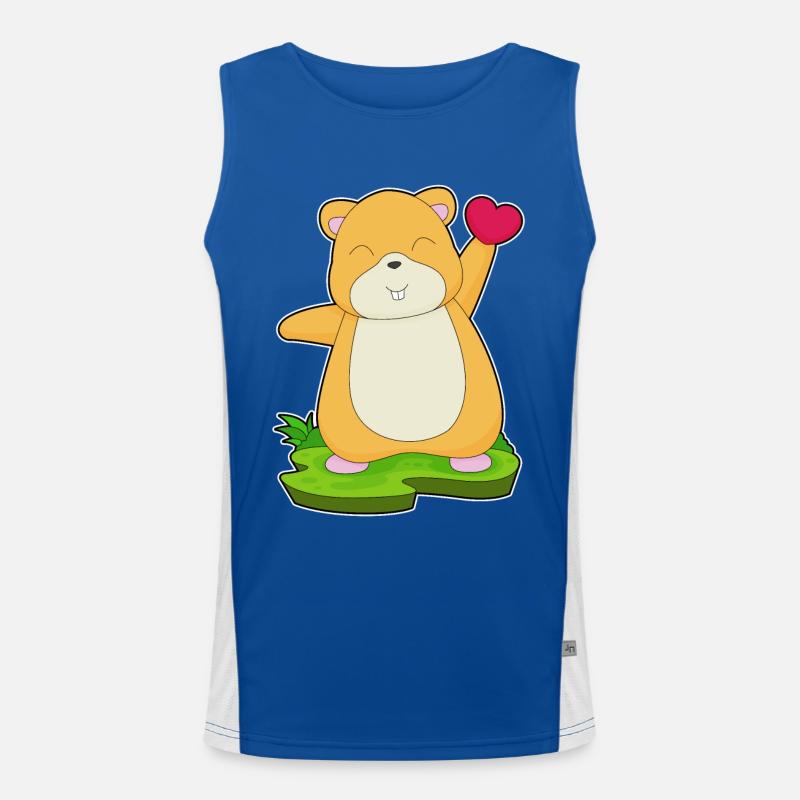 Hamster Herz Funktionelles Kontrast-Tank Top für Männer 