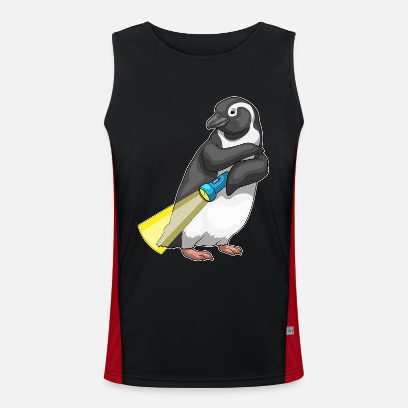Penguin Flashlight - Men's Functional Contrast Tank Top  - black/red