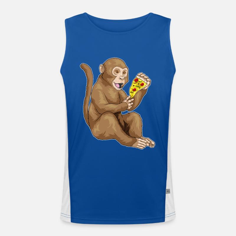 Affe Pizza Funktionelles Kontrast-Tank Top für Männer 