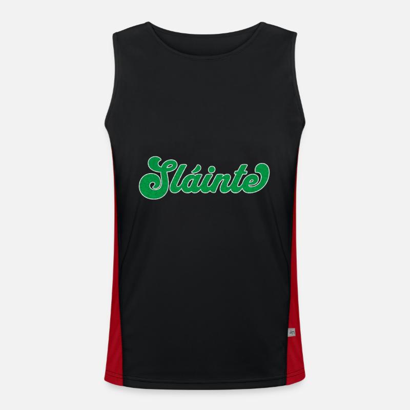 Celtic Toast: Sláinte - Men's Functional Contrast Tank Top  - black/red