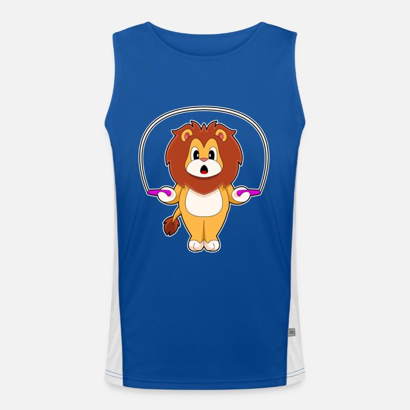 Löwe Seilspringen Seil Funktionelles Kontrast-Tank Top für Männer 