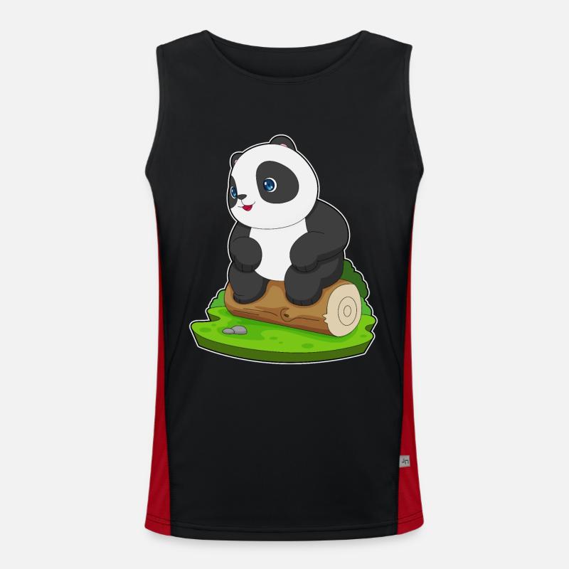 Panda Tree Trunk - Men's Functional Contrast Tank Top  - black/red