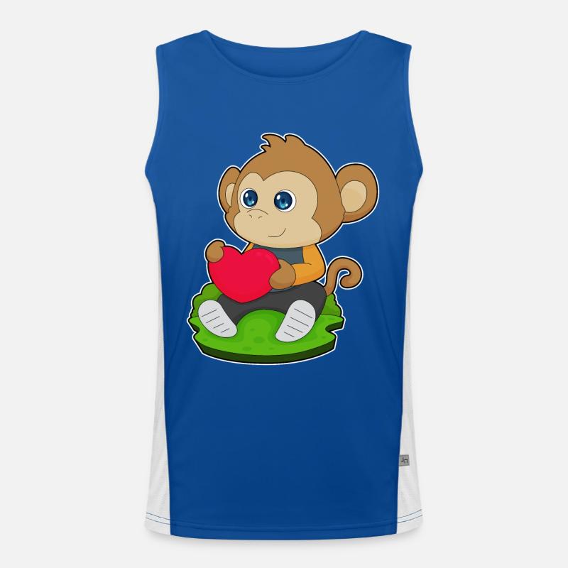 Affe Herz Luftballon Funktionelles Kontrast-Tank Top für Männer 