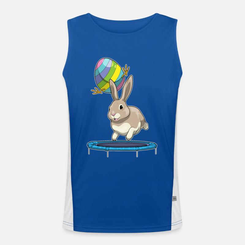 Hase Ostern Osterei Trampolin Funktionelles Kontrast-Tank Top für Männer 