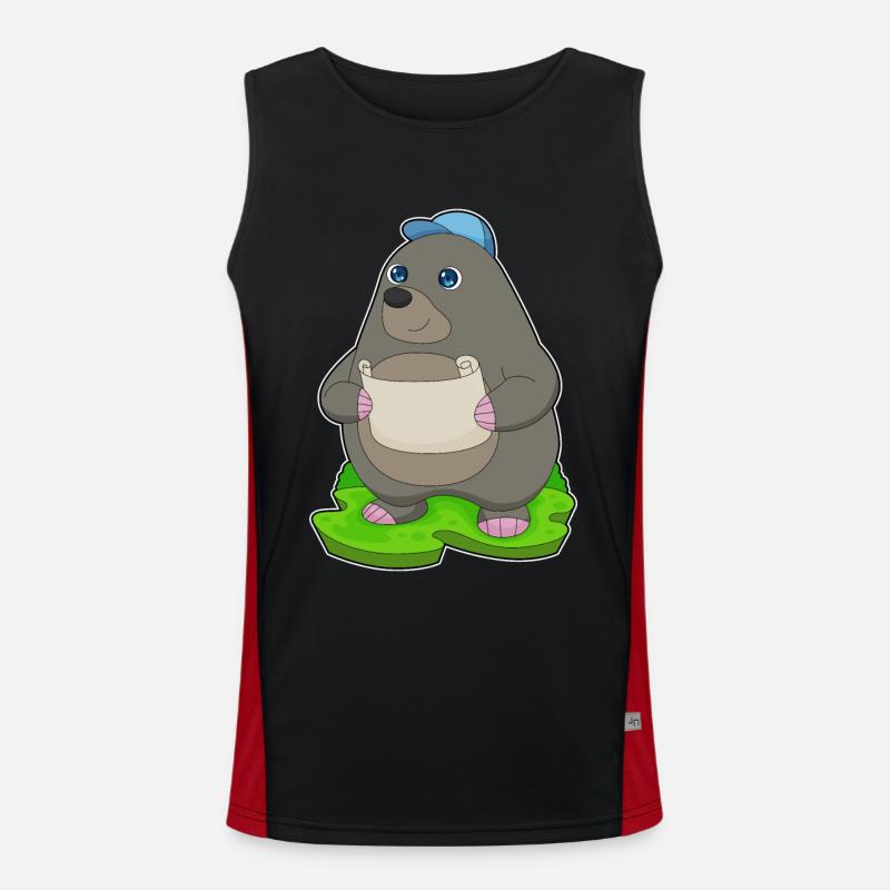 Mole Hiker Map - Men's Functional Contrast Tank Top  - black/red