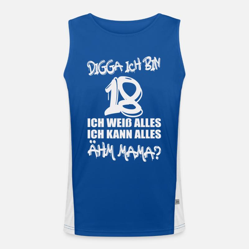 Digga ich bin 18 – Mamaaah! Funktionelles Kontrast-Tank Top für Männer 
