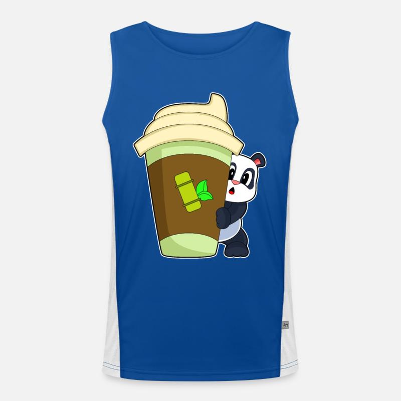 Panda Coffee à emporter Débardeur respirant contrasté Homme 