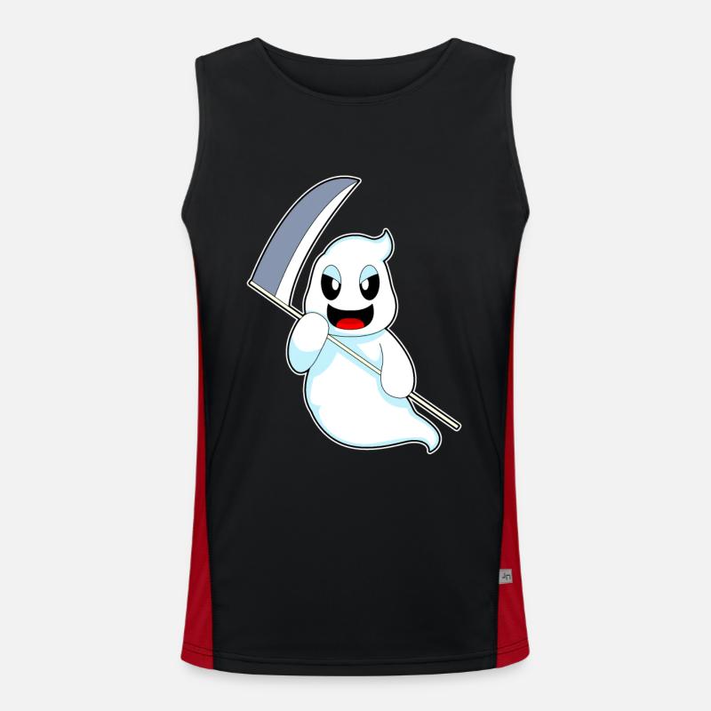 Ghost Halloween Grim Reaper - Men's Functional Contrast Tank Top  - black/red