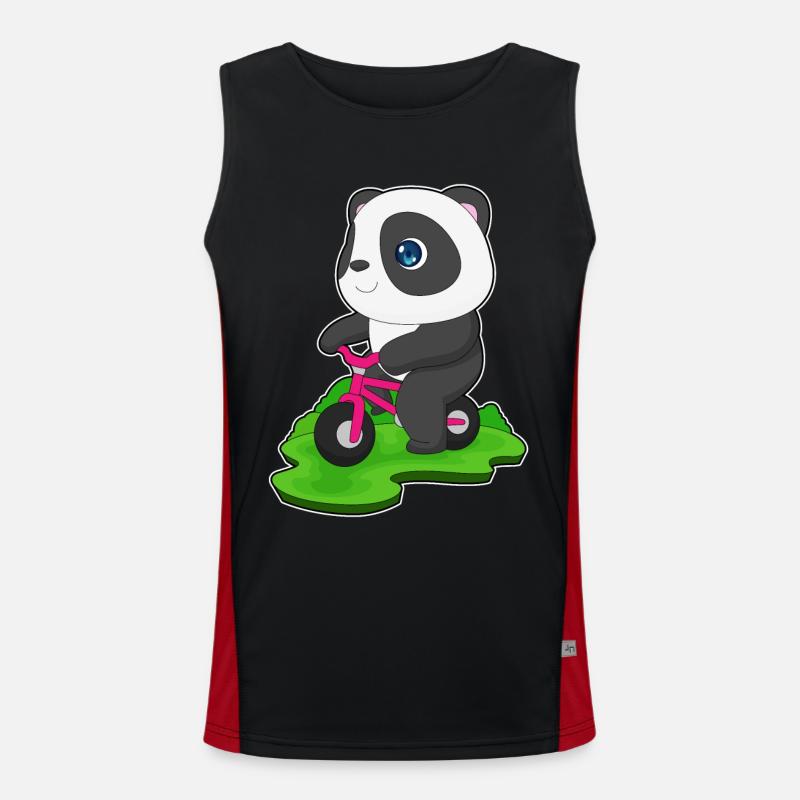 Panda Bicycle - Men's Functional Contrast Tank Top  - black/red