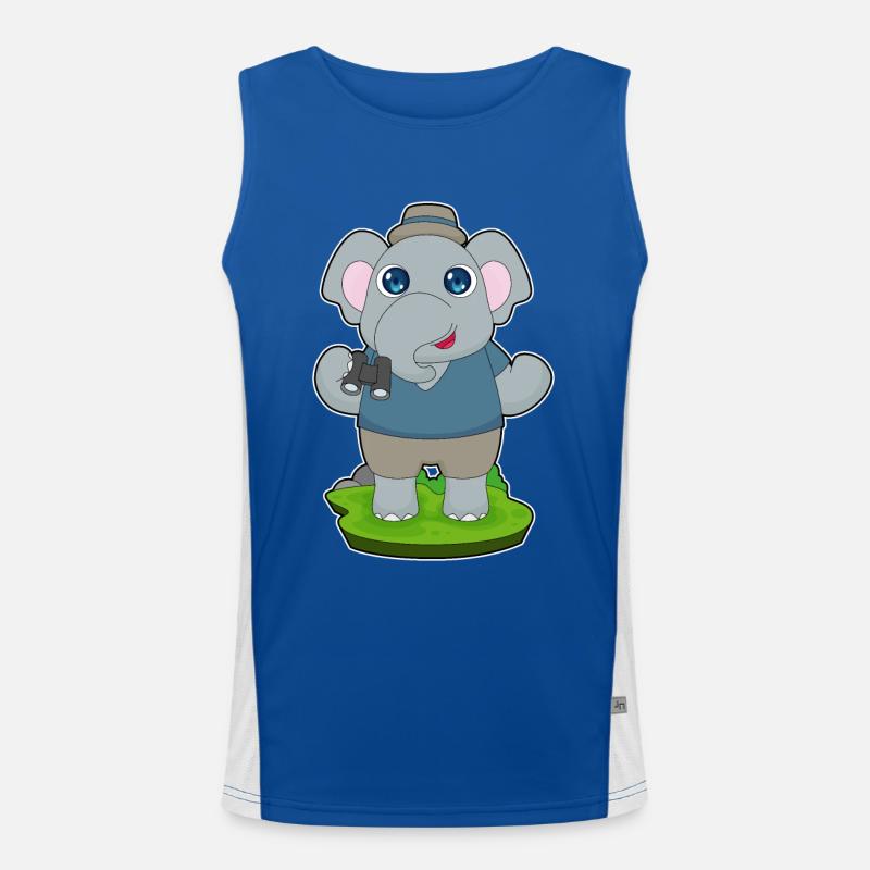 Elefant Fernglas Funktionelles Kontrast-Tank Top für Männer 