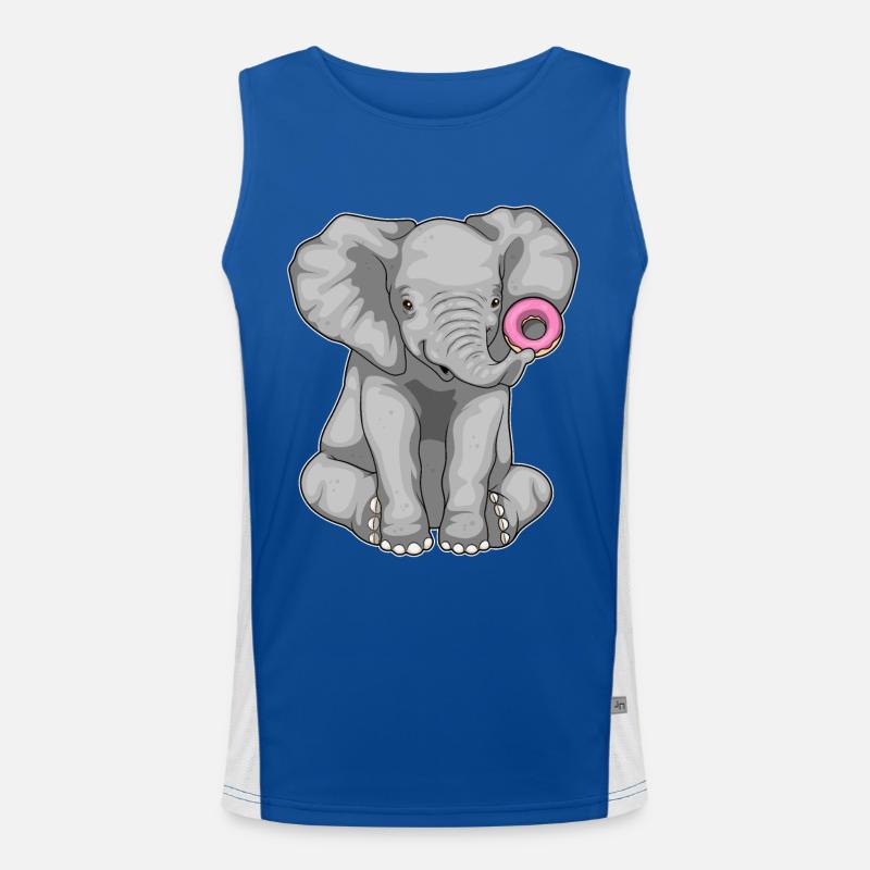 Elefant Donut Funktionelles Kontrast-Tank Top für Männer 