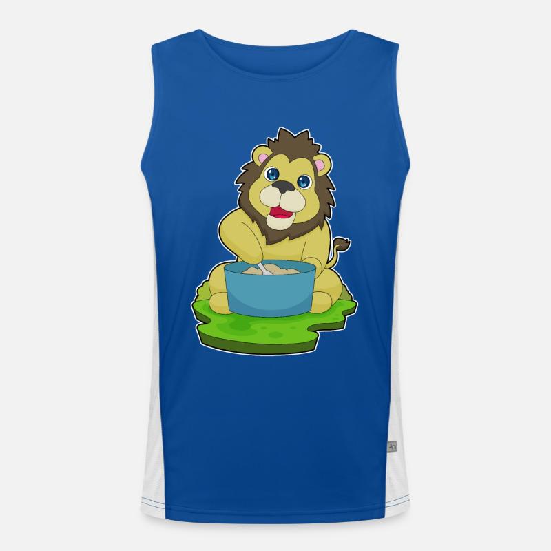 Löwe Kochtopf Löffel Funktionelles Kontrast-Tank Top für Männer 