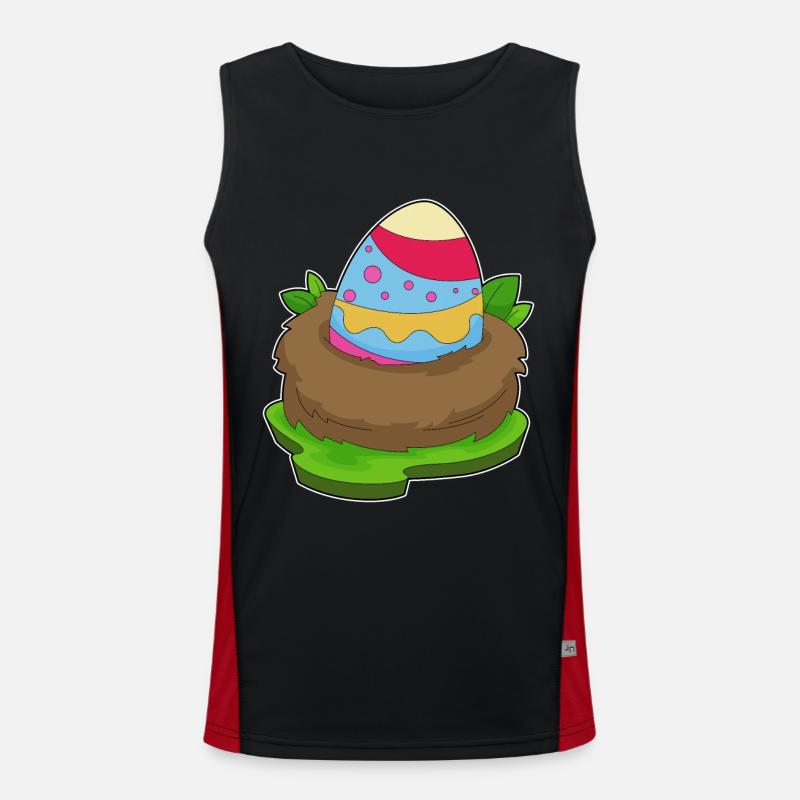 Easter Easter Egg Nest - Men's Functional Contrast Tank Top  - black/red