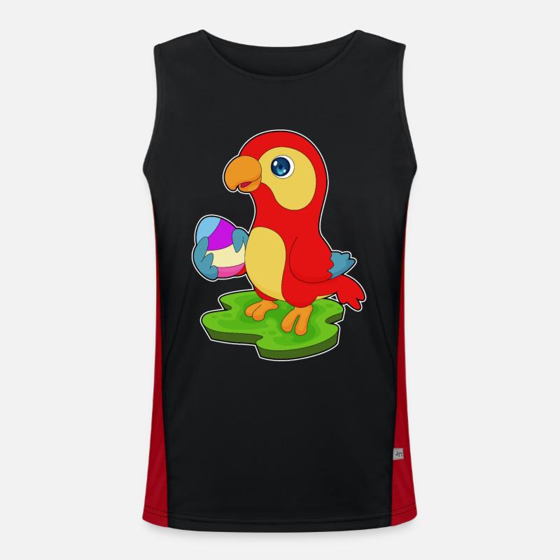 Parrot Easter Easter Egg - Men's Functional Contrast Tank Top  - black/red